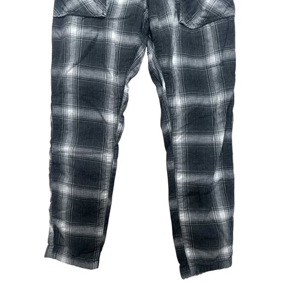 Free People Plaid Academia Rockstar Utility Pants Women 6 Black Y2K Grunge Lined - Picture 10 of 14